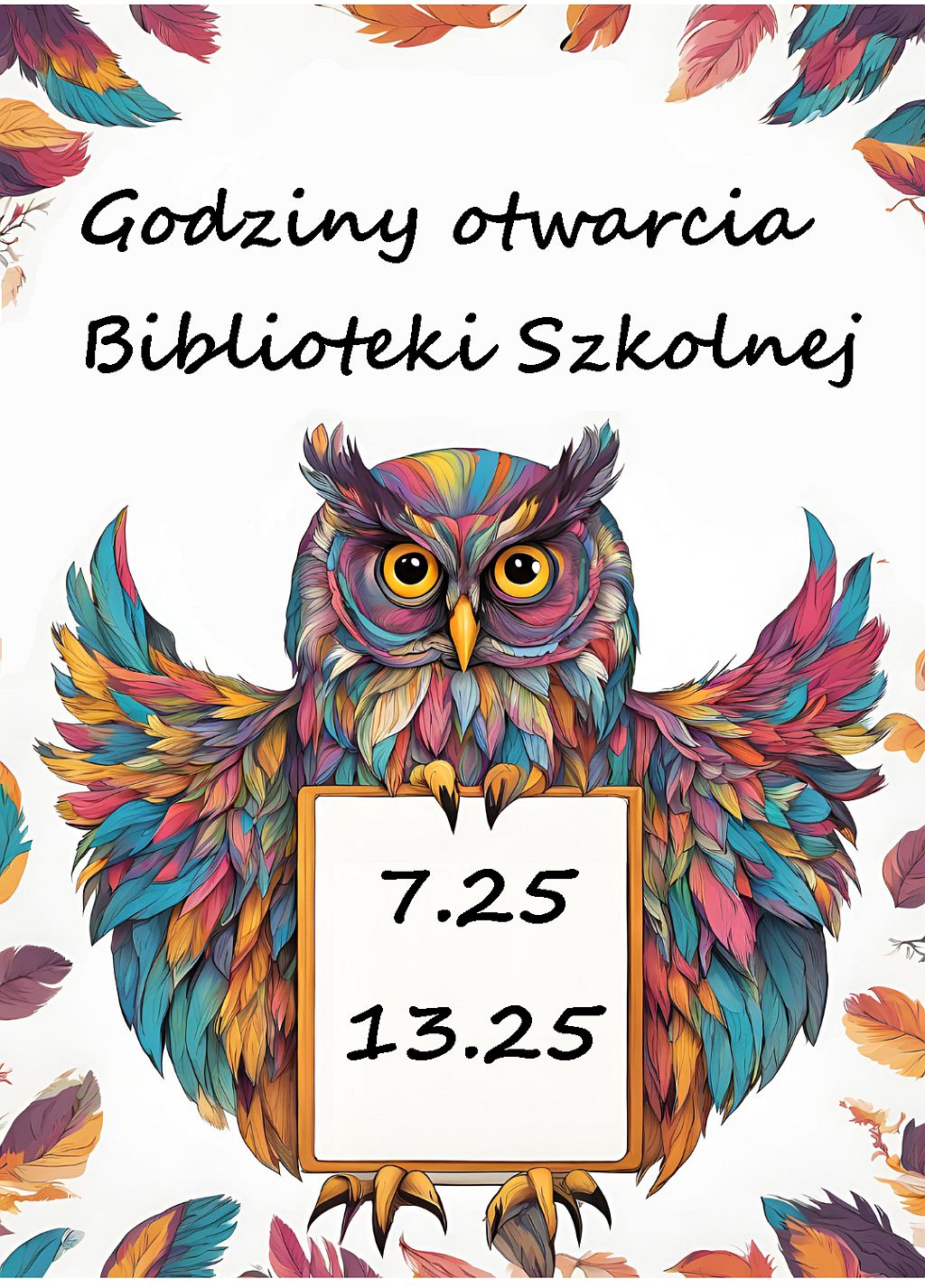 Godziny otwarcia biblioteki!