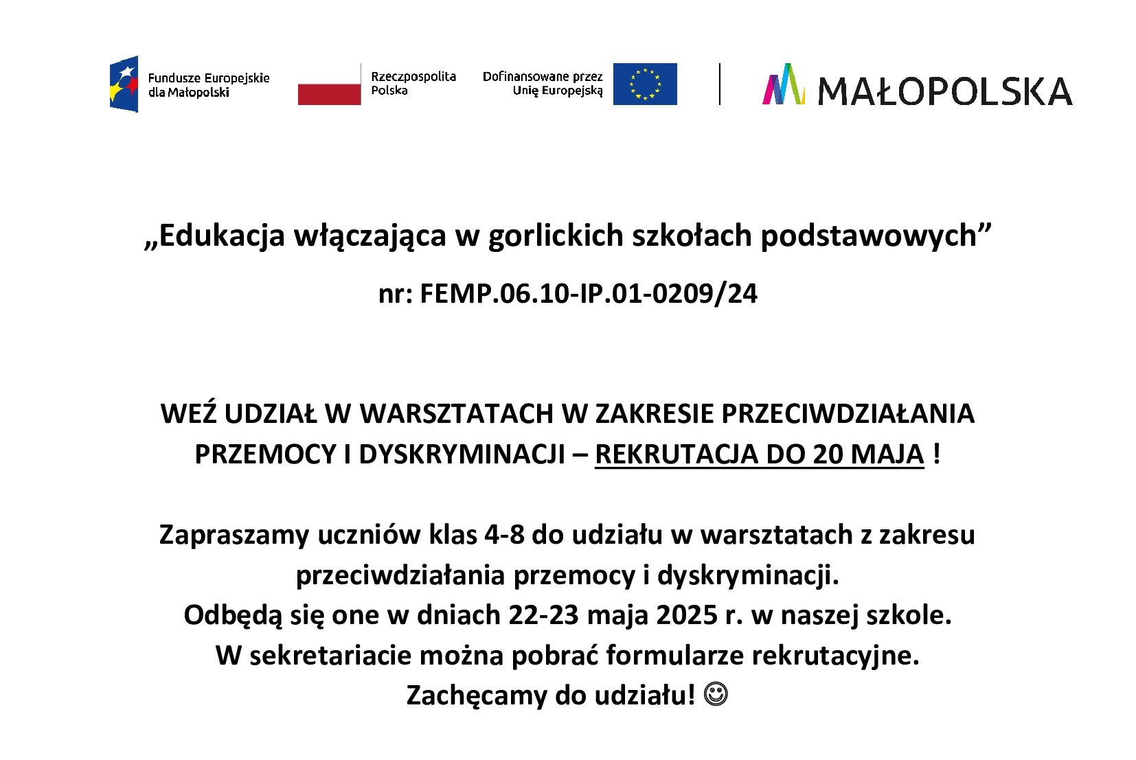 Warsztaty z zakresu przeciwdziałania przemocy i dyskryminacji